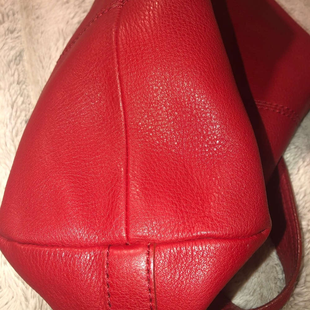 Talbots Red Pebbled Leather HOBO Bag - Picture 8 of 13